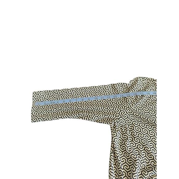 J. Mclaughlin Black White Geometric Print Career Ruched Tunic Blouse Size XL - Picture 9 of 10